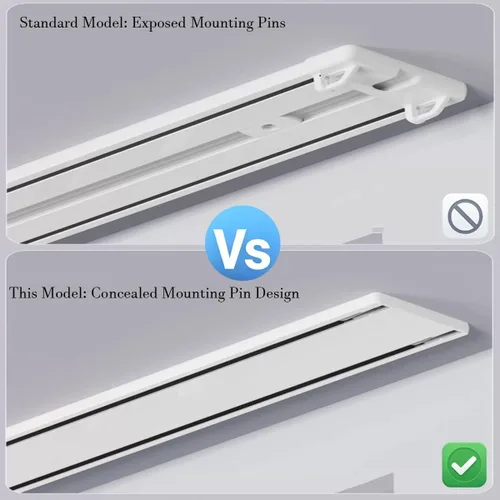 Miniatura 6 de Ceiling Curtain Track, Double Row Curtain Track Ceiling Mounted 3.94FT 6.89FT 5.58FT 9.84FT 13.12FT Sliding Rails for Curtains Room Divider for