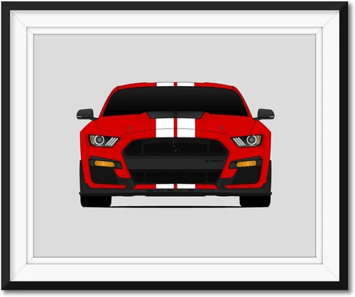 Custom Car Posters Handmade Poster compatible with Shelby GT500 (2020-2022) S550 Ford Mustang Print Wall Art Décor Carroll Shelby - 11x14 Satin