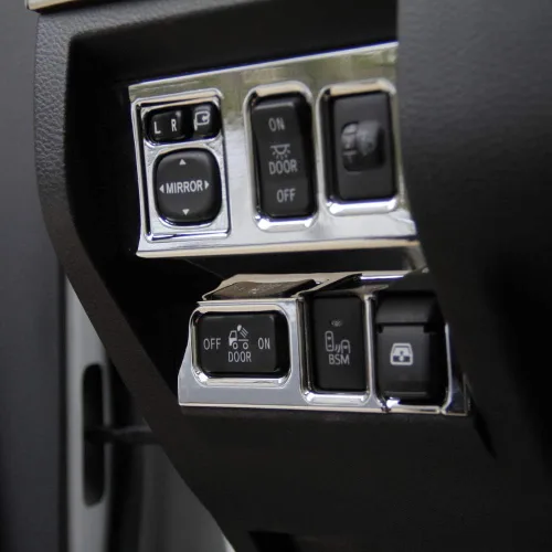 Miniatura 4 de Cubierta de panel de botón de interruptor de consola lateral cromada para Toyota Tundra 2014 2015 2016 2017 2018 2019 2020 2021