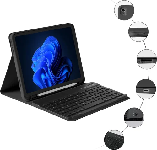 Miniatura 4 de BQSS Funda para iPad (A16) de 11ª y 10ª Generación con Teclado, Activación/Suspensión Automática, Funda con Teclado Bluetooth Inalámbrico