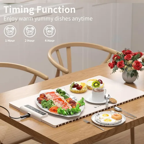 Miniatura 3 de Esterilla de Calentamiento de Alimentos Eléctrica: Calentador de Alimentos de Silicona para Fiestas y Buffet, Almohadillas de Calentamiento Rápido
