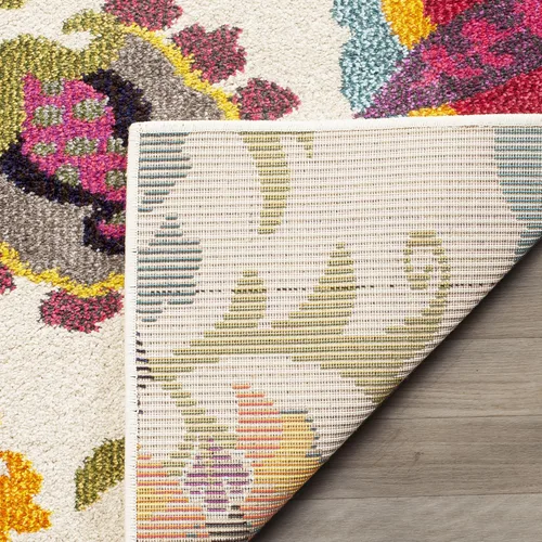 Miniatura 4 de SAFAVIEH Colección Monaco - Alfombra para pasillo, 2.2 x 6 pies, color marfil y multicolor, diseño floral bohemio, no desprende pelusa y de fácil