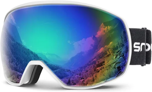 Miniatura 14 de Gafas de esquí para hombres y mujeres con protección UV, lente doble antivaho