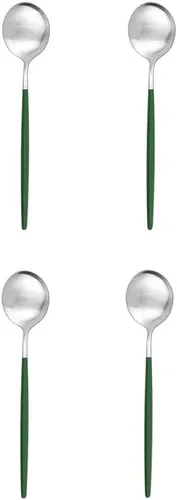 Miniatura 17 de Cuchara de té mate, cubiertos de acero inoxidable para café, vajilla pequeña agitadora de 5.11 pulgadas, color negro