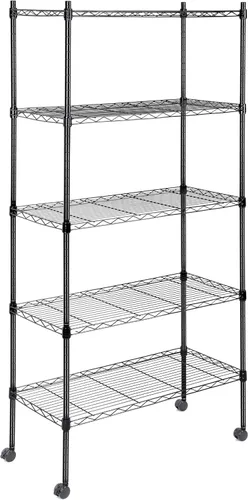 Miniatura 15 de Simple Deluxe Estantería de almacenamiento resistente de 4 niveles, 35.83 pulgadas de ancho x 13.98 pulgadas de profundidad x 55.91 pulgadas de Negro