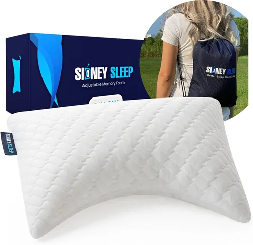 Miniatura 15 de Sidney Sleep Almohadas curvas ajustables para soporte de cuello y hombros con relleno extra triturado, almohada de contorno cervical para personas