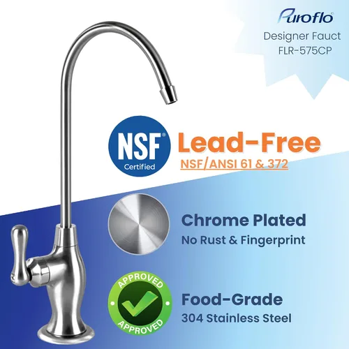 Miniatura 2 de Grifo de ósmosis inversa cromado, grifo de agua potable sin plomo certificado NSF para sistema de filtración de agua debajo del fregadero y sistema