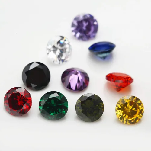 Miniatura 3 de Piedras Redondas Sueltas de Circonia Cúbica 5A Mezcla de 15 Colores Piedra CZ Gema Sintética para Fabricación de Joyería