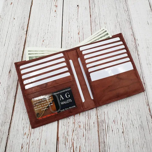 Miniatura 6 de AG Wallets Billetera de cuero de vaca RFID para hombre, estilo europeo, hipster, 1 ventana de identificación, Borgoña, Cartera Rfid