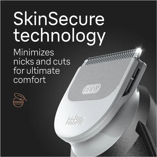 Miniatura 6 de Braun Body Groomer 5 para hombre, BG5340, herramienta de mapeo, tecnología SkinShield, peine sensible, hoja de metal afilada de por vida, peluquería
