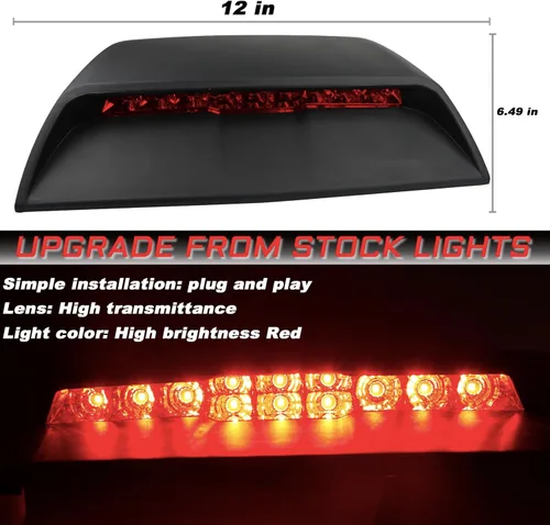 Miniatura 4 de Tercera luz de freno LED compatible con Chevrolet Chevy Cruze Sedan 2011 2012 2013 2014 2015 lámpara de repuesto de luz de freno trasera de montaje