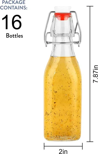 Miniatura 2 de Botellas de vidrio de 8 onzas con tapas herméticas, botellas de cerveza para elaboración casera de 8.5 fl oz, botellas de kombucha para bebidas