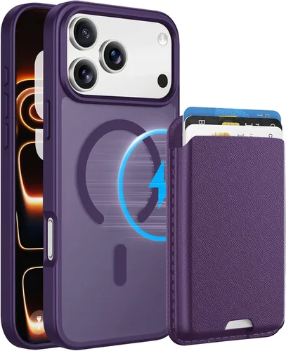 Miniatura 79 de Funda magnética para iPhone 12 Pro Max, cartera magnética desmontable con soporte para tarjetas, [compatible con MagSafe] grado militar, a prueba