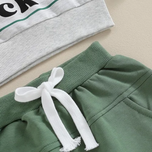 Miniatura 6 de Ropa para el día de San Valentín para bebé, sudadera de manga larga con letras, pantalones deportivos elásticos para otoño e invierno