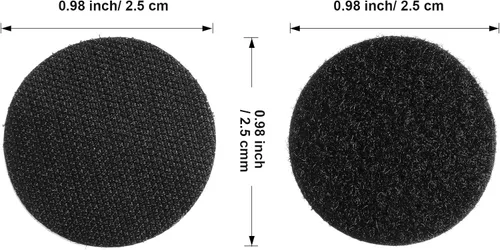 Miniatura 2 de WILLBOND 24 pares de parches de árbitro de 1 pulgada con puntos negros autoadhesivos redondos de doble cara de gancho y bucle, cinta adhesiva