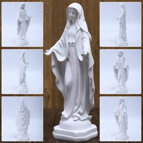 Miniatura 3 de QIANLING Estatua de Virgen María de 12 pulgadas para exteriores, decoración de patio, estatua religiosa al aire libre, protección solar, estatua