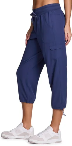 Miniatura 30 de RBX - Pantalón capri deportivo con cordón,ligero, con bolsillos y estilo cargo, para mujer
