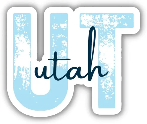 Adhesivo de viaje del estado de Utah, varios colores, código del estado de UT, planificador de botellas de agua para computadora portátil, diario
