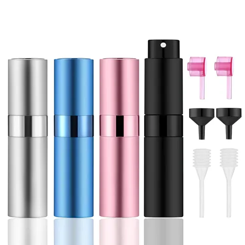 Miniatura 8 de 8ML Mini atomizador Perfume Viaje (negro mate) botella recargable portátil spray botella para colonia y perfume (3 piezas)