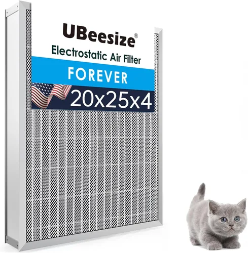 Miniatura 18 de UBeesize 20x25x1 Filtro de aire electrostático reutilizable para HVAC y aire acondicionado, filtro para estufa, MERV 8, lavable, dura toda la vida