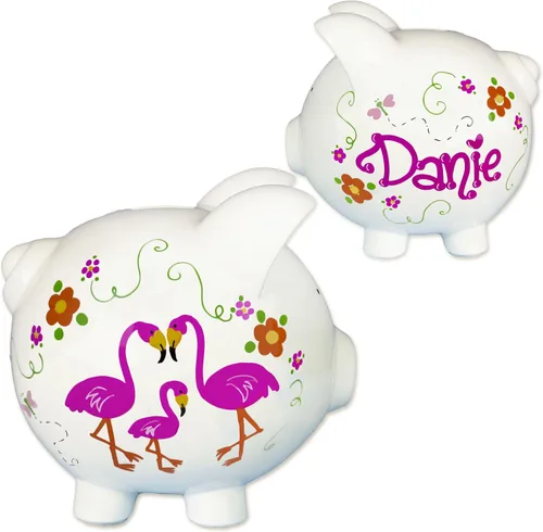 Miniatura 16 de My Bambino Hucha personalizada pintada a mano para niñas, grande, de cerámica, color blanco, tapón extraíble (sirena)
