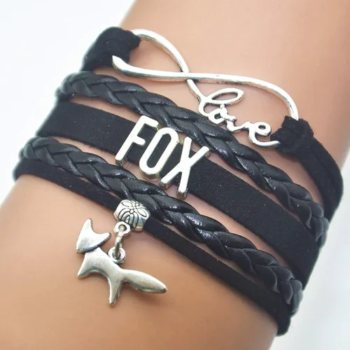Miniatura 2 de HHHbeauty Pulsera de piel con diseño de zorro, regalo de zorro infinito, para fiestas, celebraciones, amantes del zorro, regalos temáticos de zorro