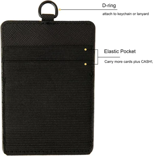 Miniatura 3 de TOOLIN Cartera elástica para tarjetas, cartera delgada vertical para tarjetas de crédito, cartera minimalista con bolsillo frontal para mujeres