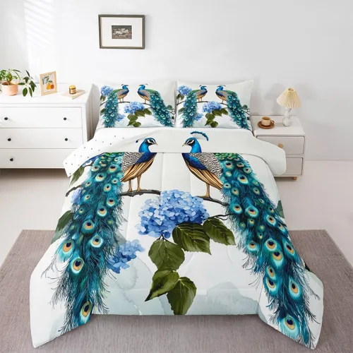 Miniatura 25 de Erosebridal Juego de ropa de cama de oso polar, tamaño individual, juego de edredón de oso blanco con patrón de animales, edredón de microfibra Oso