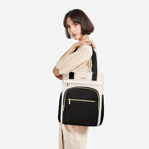 Miniatura 7 de LOVEVOOK Mochila para computadora portátil para mujer, bolsa de trabajo de 15.6 pulgadas, bolsa de computadora de trabajo y negocios, bolsa ancha