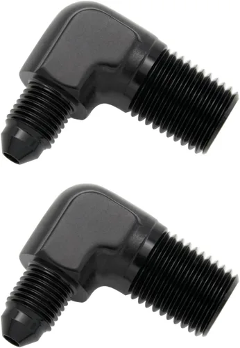 Miniatura 43 de Adaptador de tubo de manguera de combustible de aluminio recto 16AN acampanado a 3/4" NPT macho Unión de rosca negro