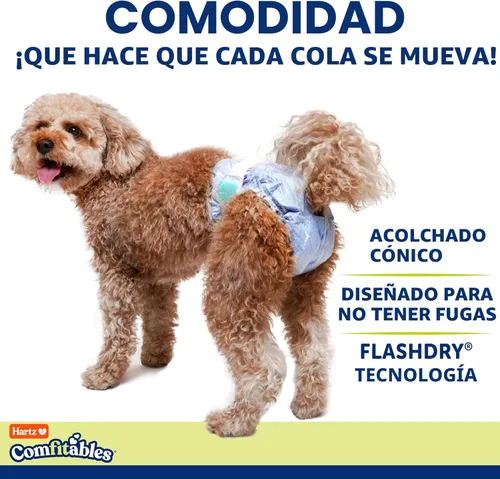 Miniatura 4 de Hartz Pañales desechables para perros, talla M, 32 unidades, ajuste cómodo y seguro, fácil de poner Value Pack