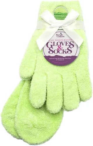 Miniatura 16 de Kit de cuidado de pies con calcetines y guantes hidratantes y bálsamo para talones de Purple Canyon Calcetines y guantes color durazno infundidos
