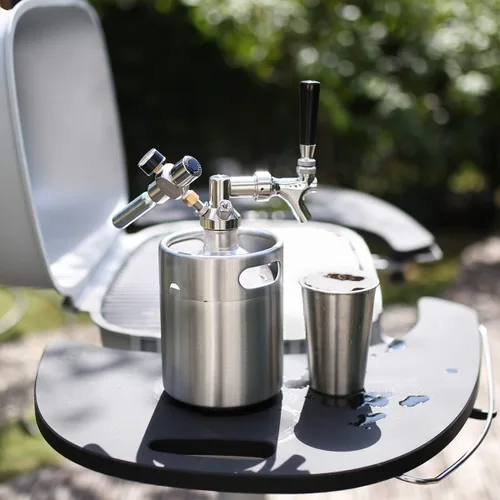 Miniatura 2 de TMCRAFT Mini Growler de barril presurizado de 64 onzas, sistema portátil de barril de acero inoxidable con regulador de CO2 actualizado que se
