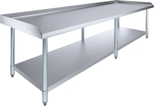 Miniatura 17 de AmGood Soporte para equipo de acero inoxidable con estante inferior + ruedas, resistente, grado comercial, certificado NSF