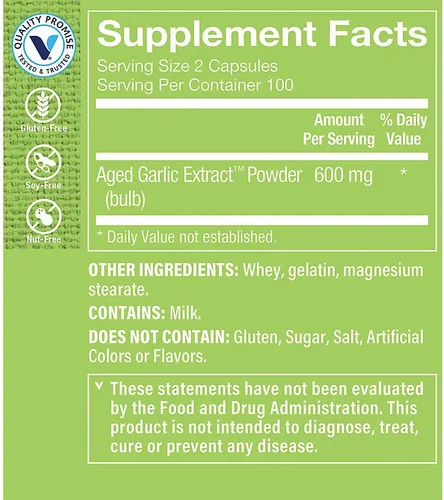 Miniatura 2 de The Vitamin Shoppe Ajo 600 mg - Salud cardiovascular, apoyo inmunológico y protección antioxidante (200 cápsulas)