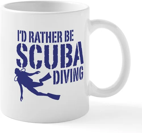 Miniatura 46 de CafePress Scuba Flag Diver Taza de café de cerámica de 11 oz (11.0 fl oz)