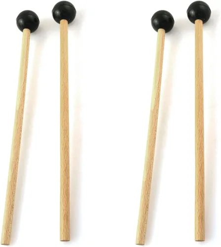 heyous 2 pares de martillo etéreo de tambor de 9.8 x 0.9 in, mazos de acordeón, mango de madera, paletas, instrumentos de percusión adecuados para