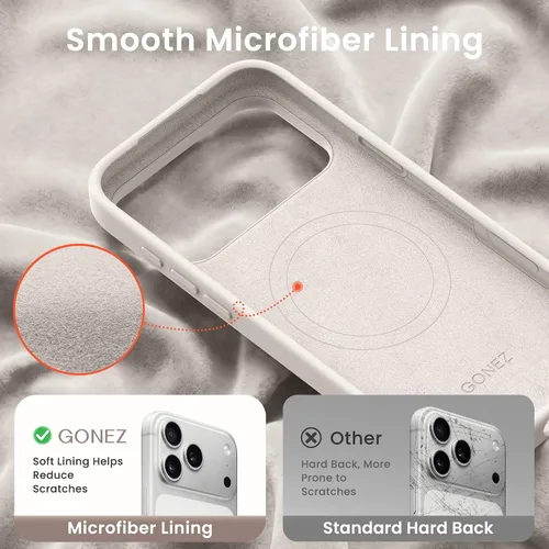 Miniatura 643 de GONEZ Funda de silicona para iPhone 15 Pro Max, compatible con Magsafe, protector de cámara + protector de pantalla, forro de microfibra suave