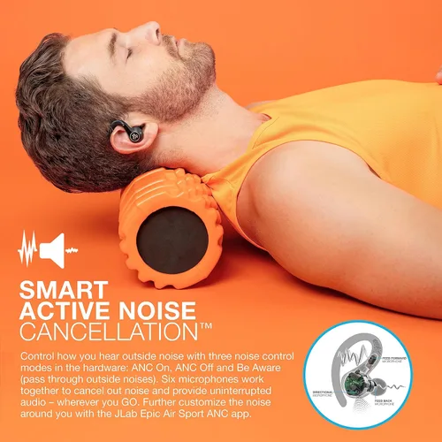 Miniatura 3 de JLab Epic Air Sport ANC Gen 2 Auriculares inalámbricos Bluetooth verdaderos, audífonos para hacer ejercicio, IP66 a prueba de sudor, vida útil
