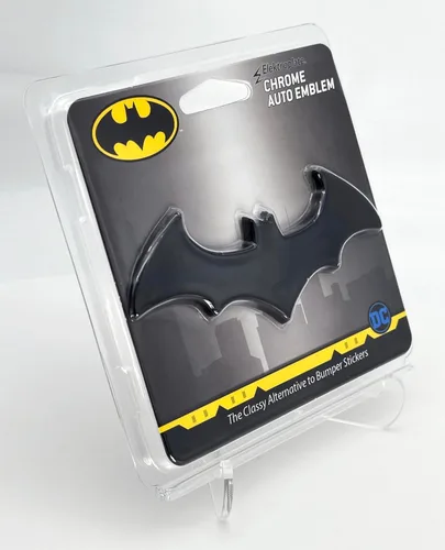 Miniatura 7 de Elektroplate Emblema de superhéroe de Batman negro con licencia oficial de DC Comics para automóviles, camiones y todos los automóviles, ajuste