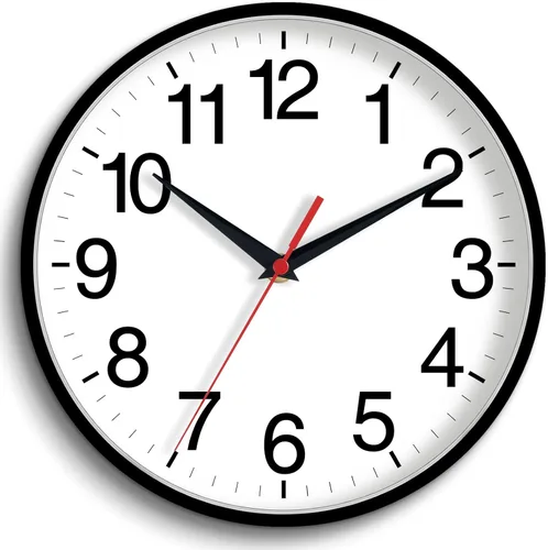 Miniatura 14 de Rohioue Reloj de Pared Atómico, Relojes de Pared Modernos de 10 Pulgadas Operados con Batería, Reloj Analógico para Sala de Estar, Oficina, Hogar