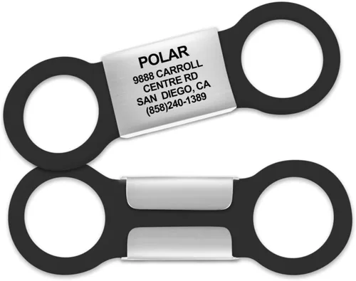 Etiquetas de identificación de mascotas deslizables de acero inoxidable de 1 pulgada para gatos y perros, sin ruido, silenciosas, sin tintineos,