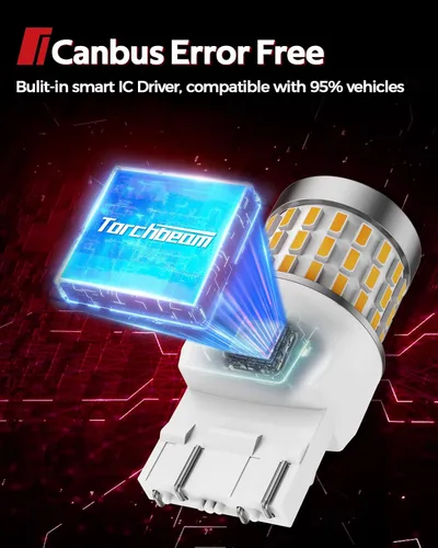 Miniatura 7 de Torchbeam T20 7443 7440 Bombillas LED de señal de giro 7444NA 7442NAK, ámbar amarillo W21W 7441 7444 Bombillas LED con proyector de reemplazo
