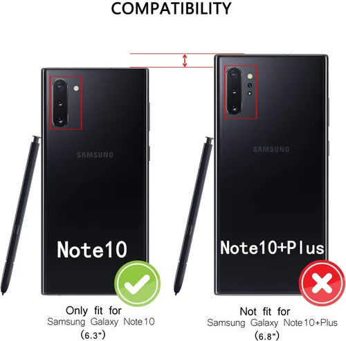 Miniatura 3 de japezop Funda tipo cartera compatible con Samsung Galaxy Note 10, con soporte magnético, funda protectora de piel sintética, estilo retro, con Azul