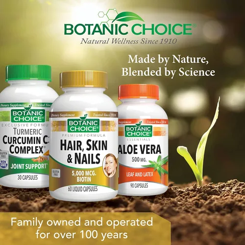 Miniatura 6 de Botanic Choice Vitaminas para el cabello, la piel y las uñas, suplemento de biotina con colágeno, vitamina C y hierro, mezcla súper antioxidante