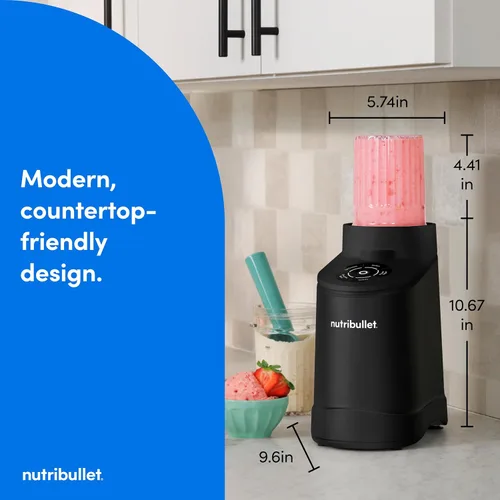 Miniatura 7 de nutribullet Chill Máquina para hacer helados, para gelato, sorbete, yogur congelado, cuencos de batidos, tamaño compacto, (2) aptos para Negro