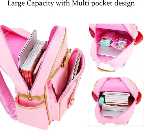 Miniatura 4 de Mochila impermeable de PU para niños de la escuela primaria