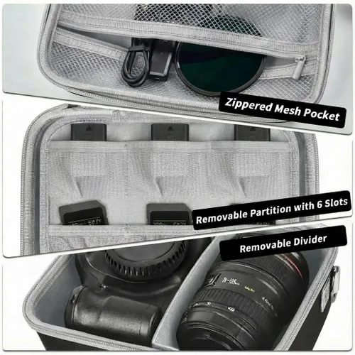 Miniatura 5 de Funda para cámara Canon Eos Rebel T7/R50/R100 Mark II/R50V/R10/R5/R6/R8 Mark IV/SL3 DSLR SLR, bolsa de transporte para cámara sin espejo para lente