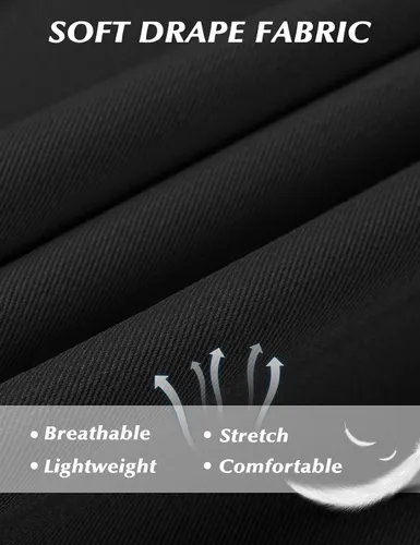 Miniatura 5 de Tapata Pantalones de pierna ancha para mujer, pantalones de vestir de cintura alta, casuales, elásticos, bolsillos para el trabajo y negocios