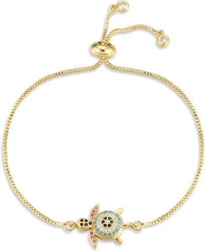 Pulsera de tortuga marina ajustable para mujer, pulsera de tortuga de circón cúbico, regalos para mujeres y niñas